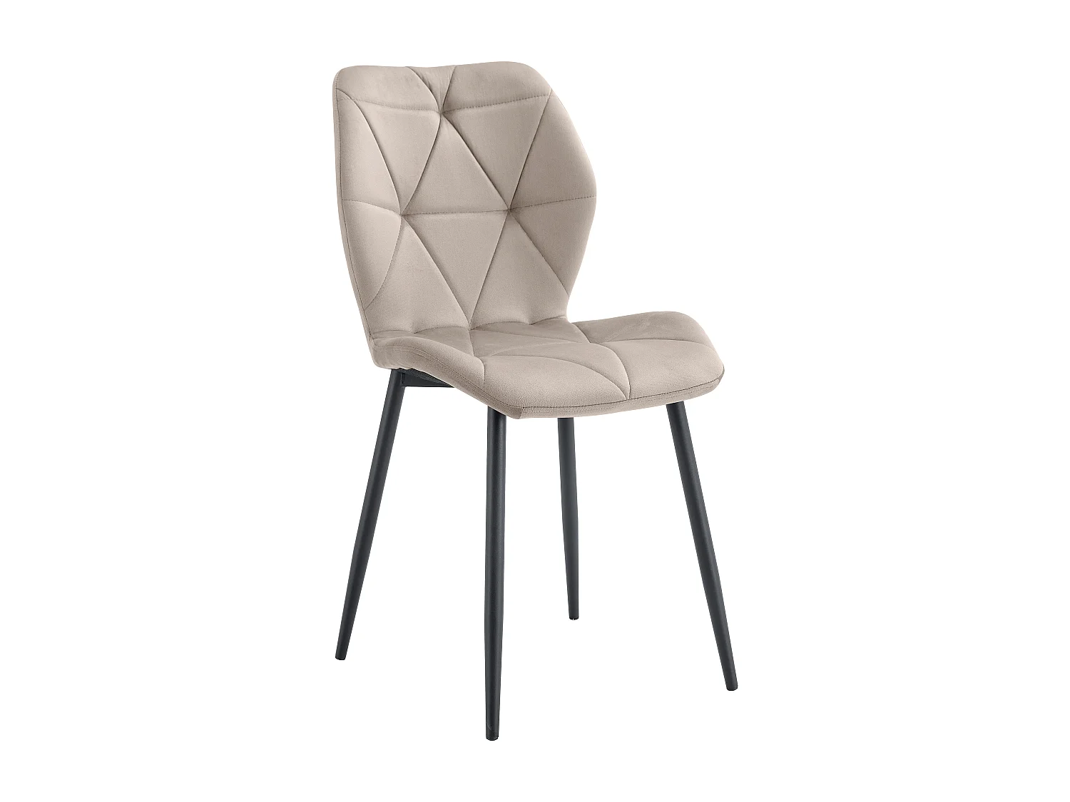 Lot de 4 Chaises COQUILLAGE Pied Métal Noir 46x58,5x87 cm