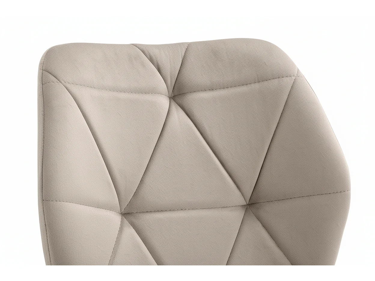 Lot 4 Chaises Salle à Manger Coquillage Velours Taupe Pieds Métal Noir 46x58,5x87cm