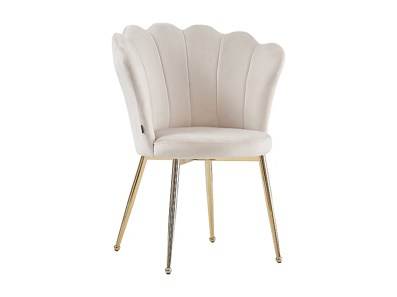Lot de 2 chaises NYMPHEA pieds Gold assise Velours Beige