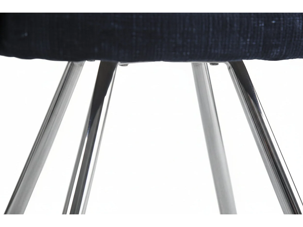 Lot 2 Chaises Salle à Manger Elisa Velours Bleu Pieds Chrome 42x55x87cm