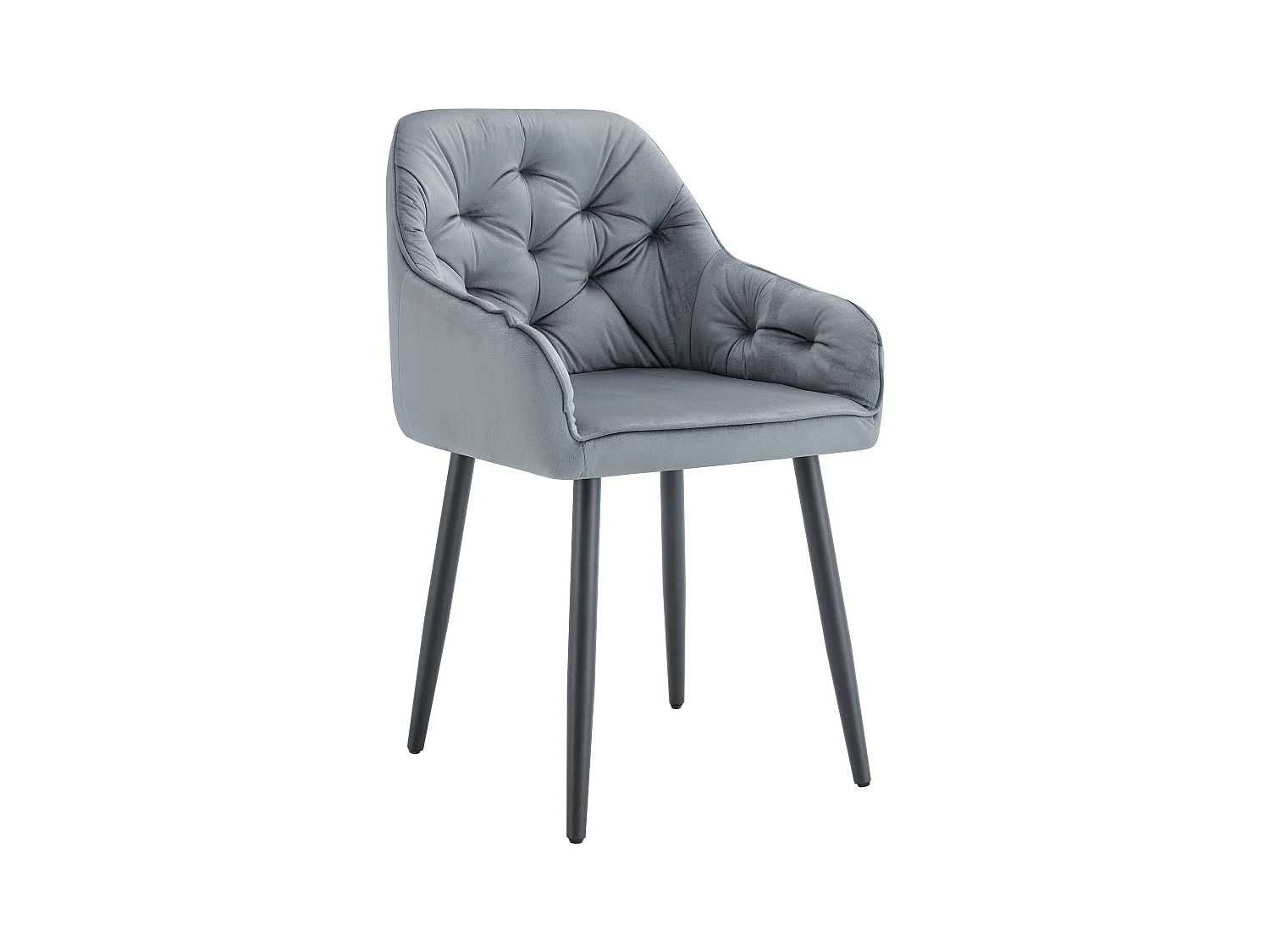 Lot de 2 Chaises JADE Métal Noir avec Accoudoirs en velours 53,5x53x84 cm