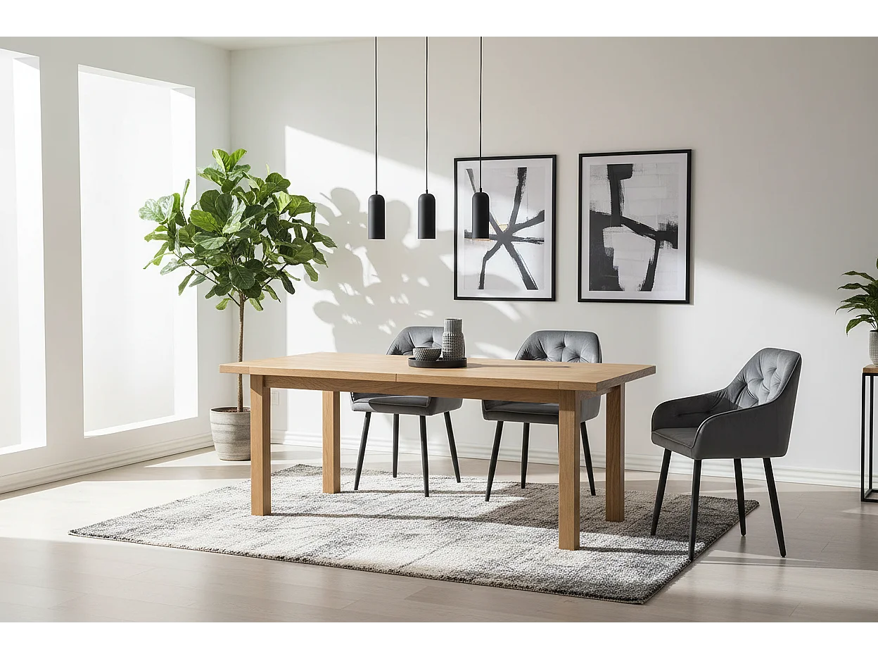 Lot 2 Chaises Salle à Manger Jade Accoudoirs Velours Gris Pieds Métal Noir 53,5x53x84cm