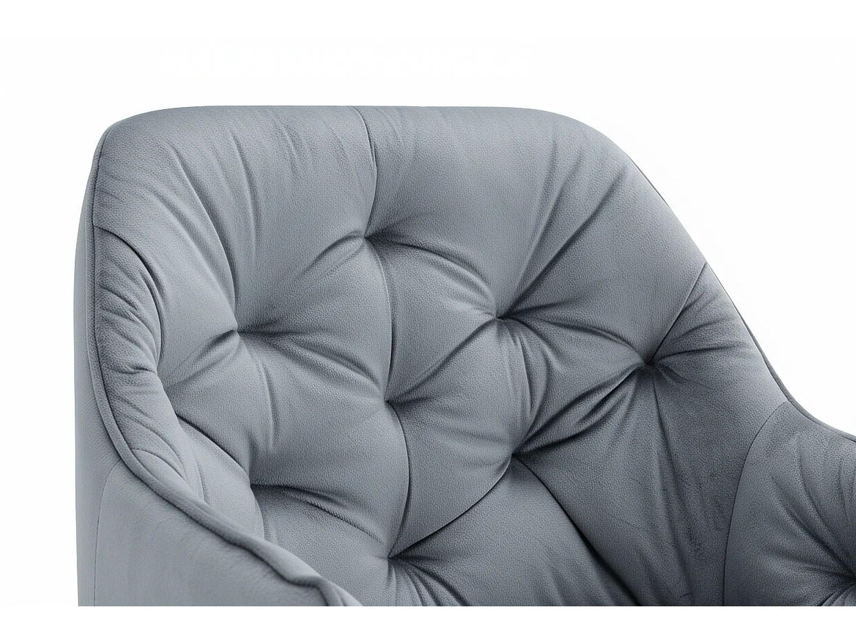 Lot 2 Chaises Salle à Manger Jade Accoudoirs Velours Gris Pieds Métal Noir 53,5x53x84cm