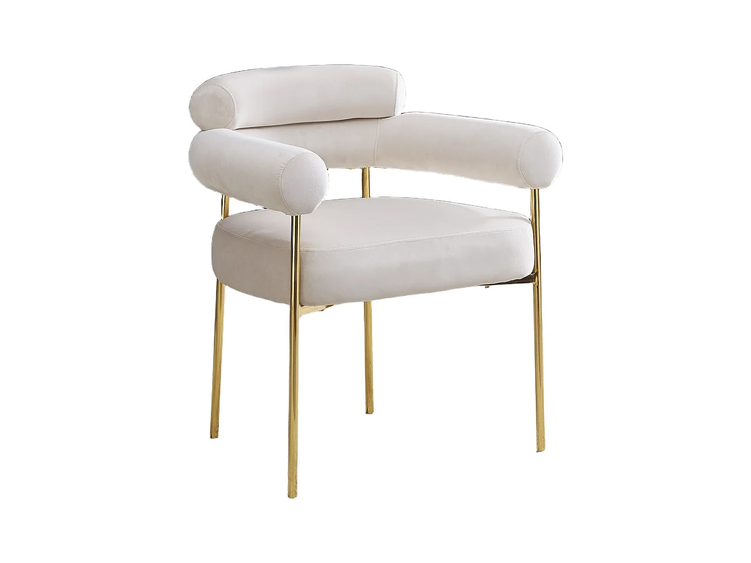 Lot de 2 chaises BULLE avec Accoudoirs Velours & Pieds Gold 72x60x77 cm