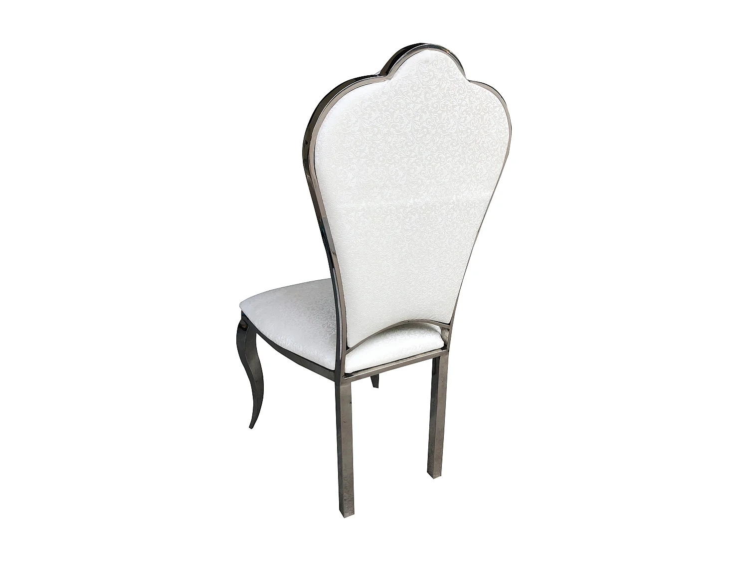 Lot de 4 Chaises Prestige Chrome simili cuir Blanc- SAKURA