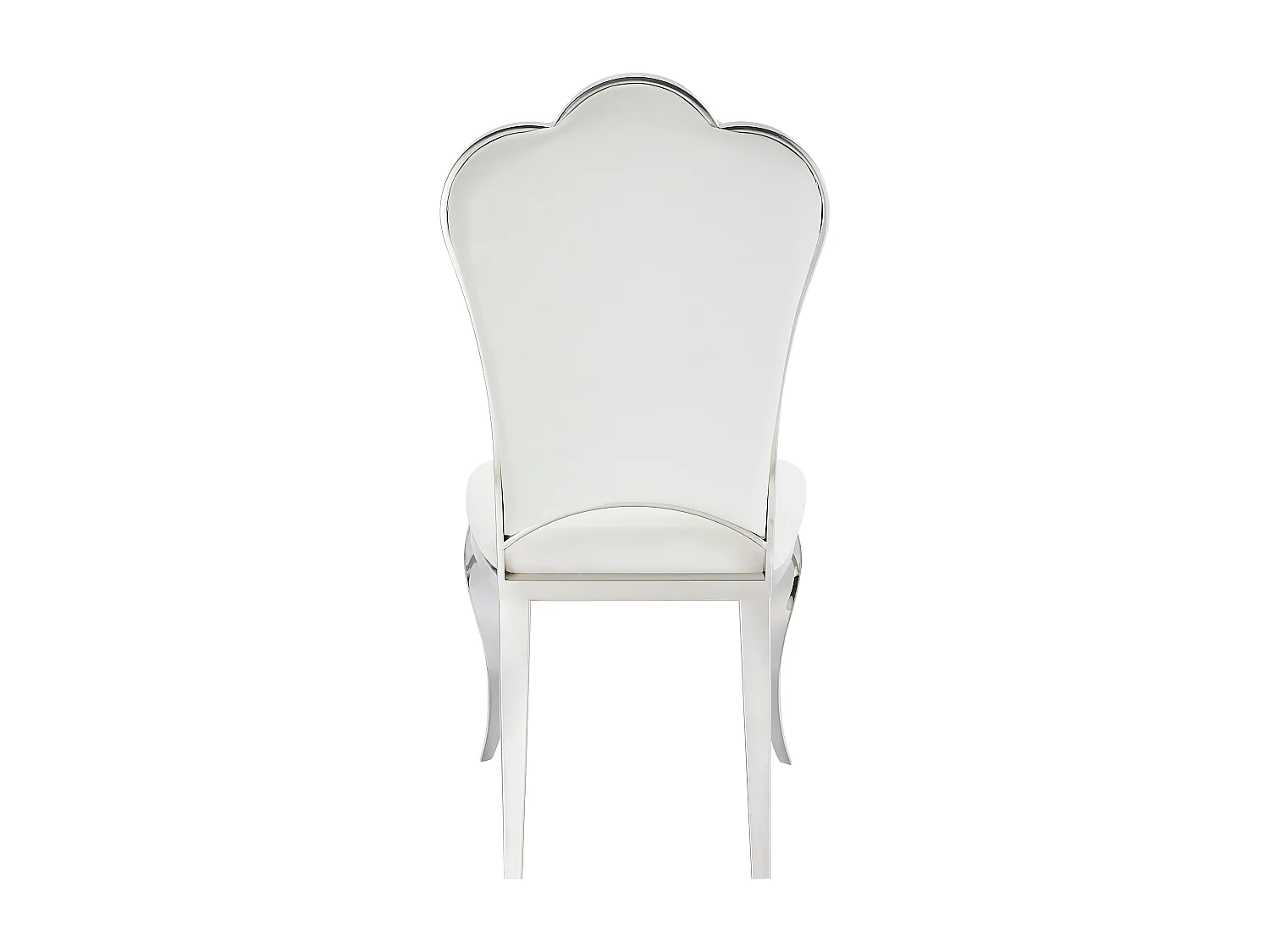 Lot de 4 Chaises Prestige Chrome simili cuir Blanc- SAKURA