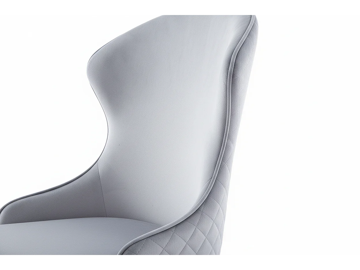 Lot 2 Chaises Salle à Manger Hilton Velours Gris Pieds Chrome