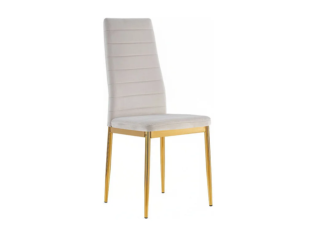 Lot 6 chaises velours moka pieds métal gold 52x45x90 cm TOLIA
