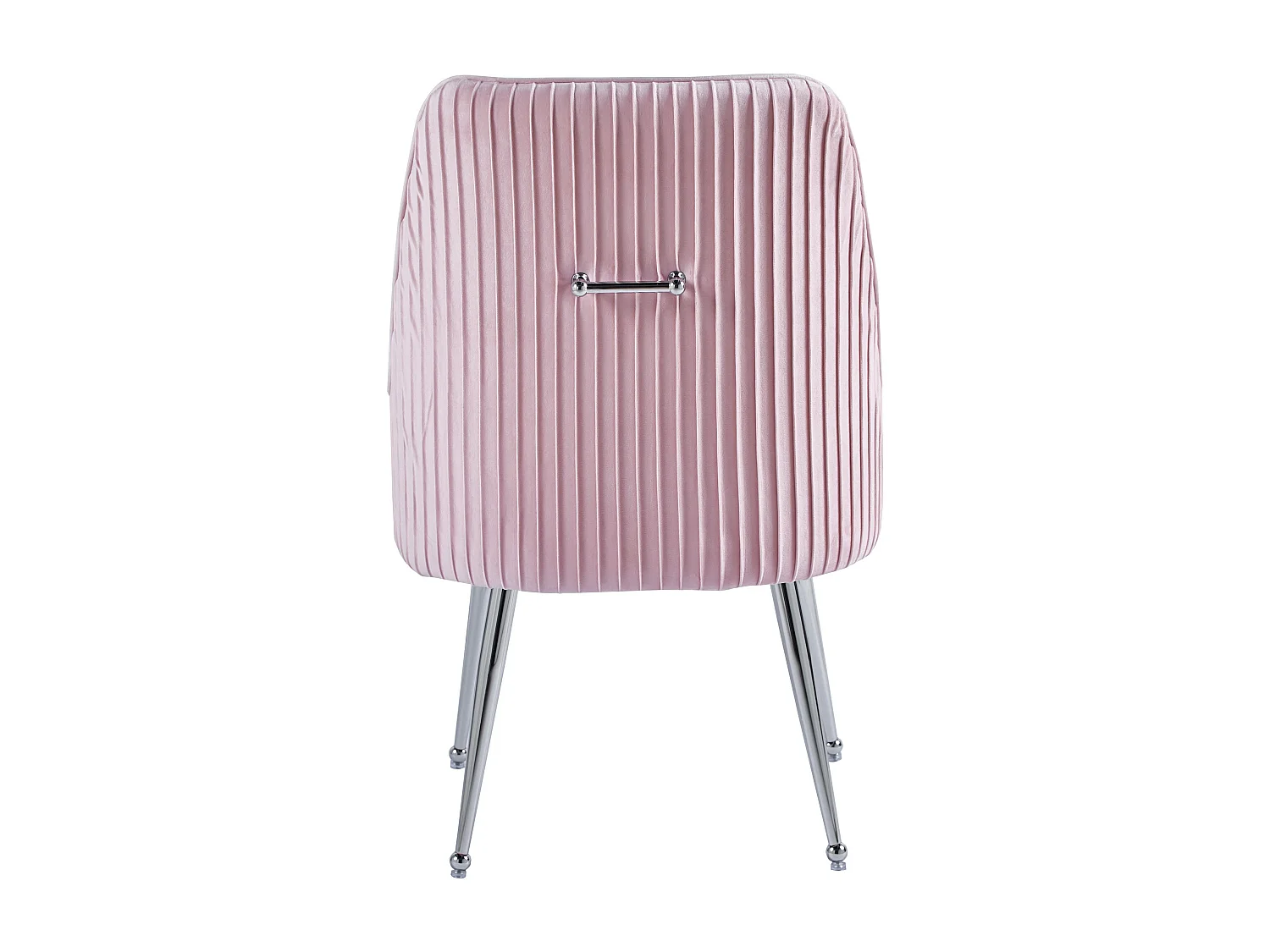 Lot 2 Chaises Salle à Manger Luxury Velours Rose Pieds Chrome 52x65,5x93,5cm