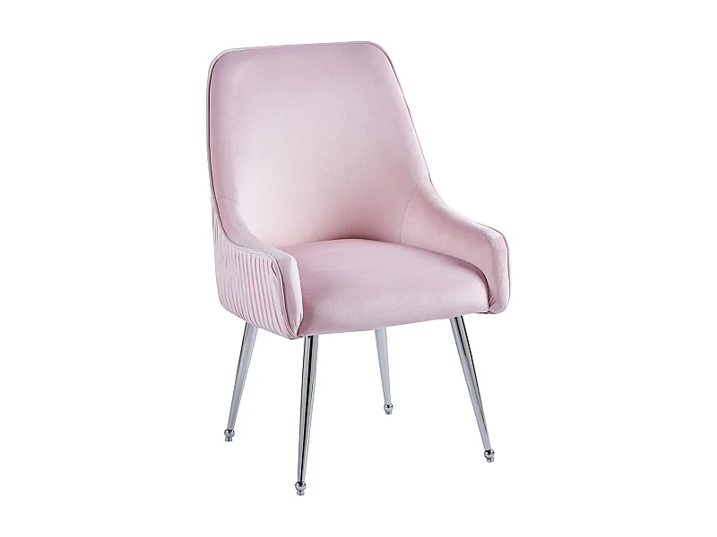 Lot de 2 Chaises LUXURY en Velours & Pieds Chrome