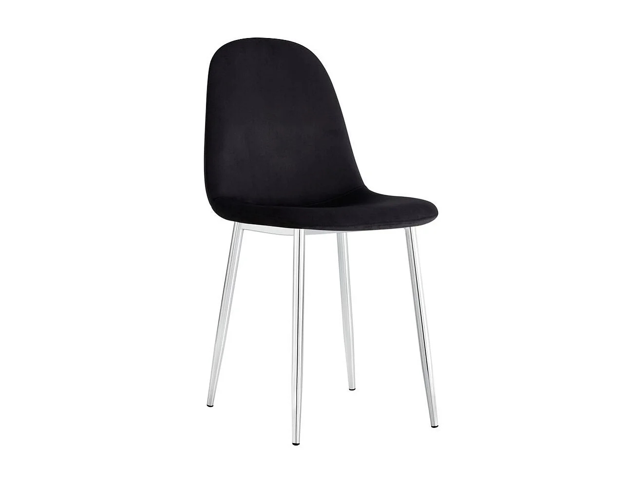 Lot de 6 chaises SCANDINAVE en velours pieds chrome - Noir