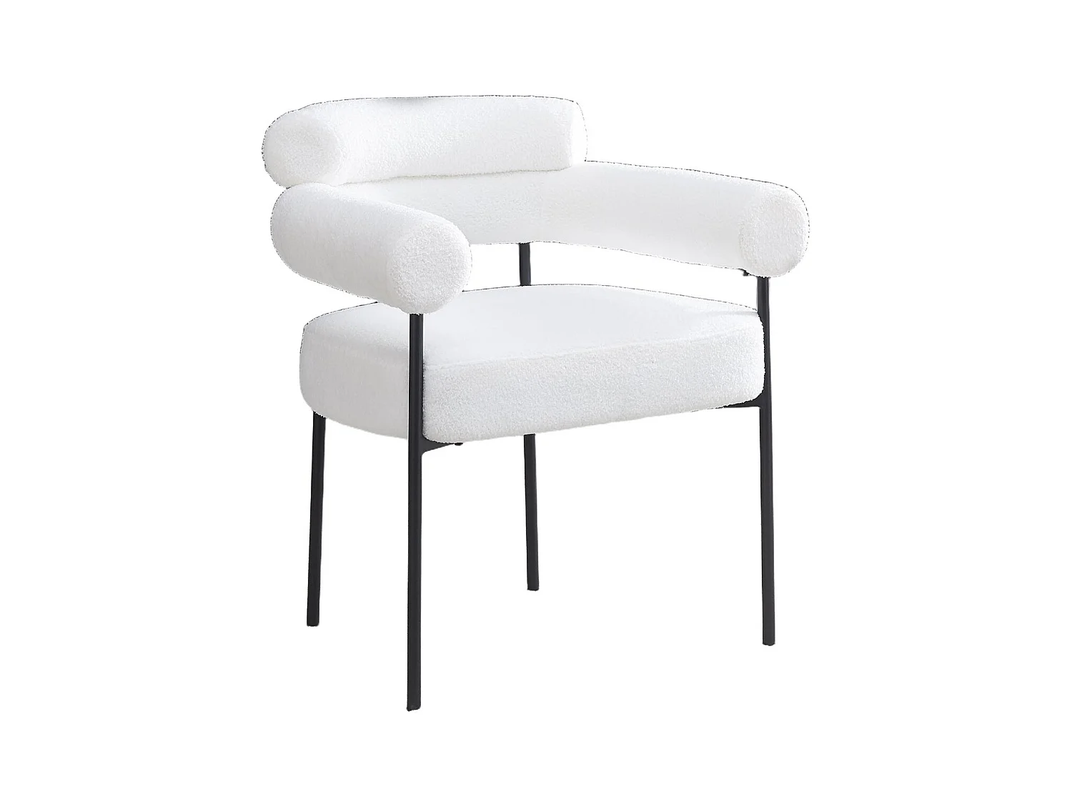 Lot de chaises BULLE avec Accoudoirs & Pieds Métal Noir 72x60x77 cm