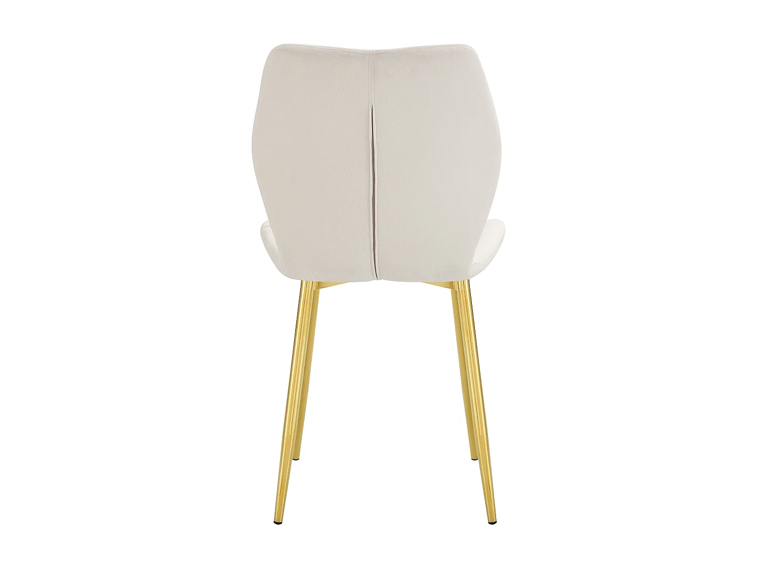 Lot 4 Chaises Salle à Manger Coquillage Velours Beige Pieds Gold 46x58,5x87cm