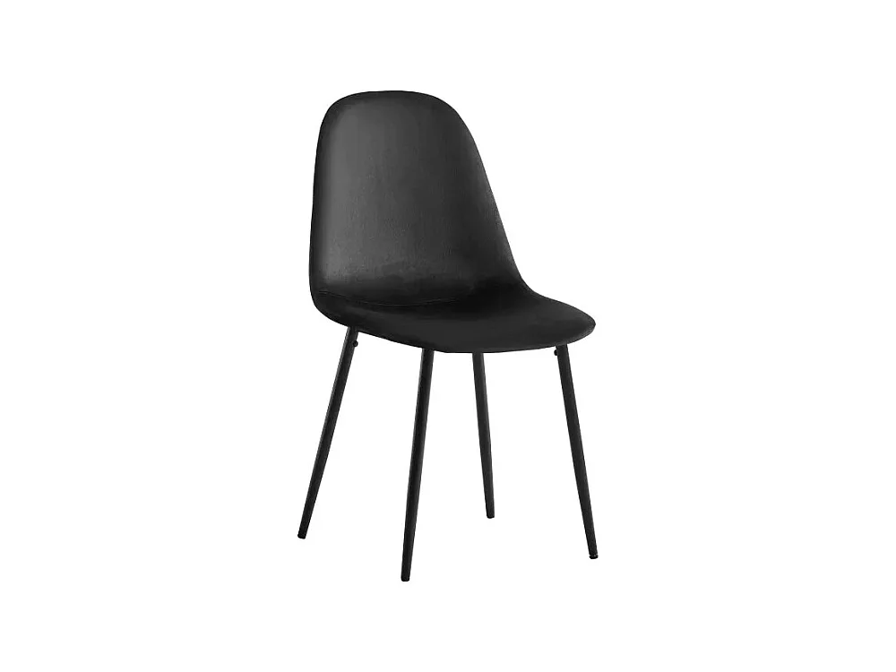 Lot de chaises SCANDINAVE en velours pieds métal noir