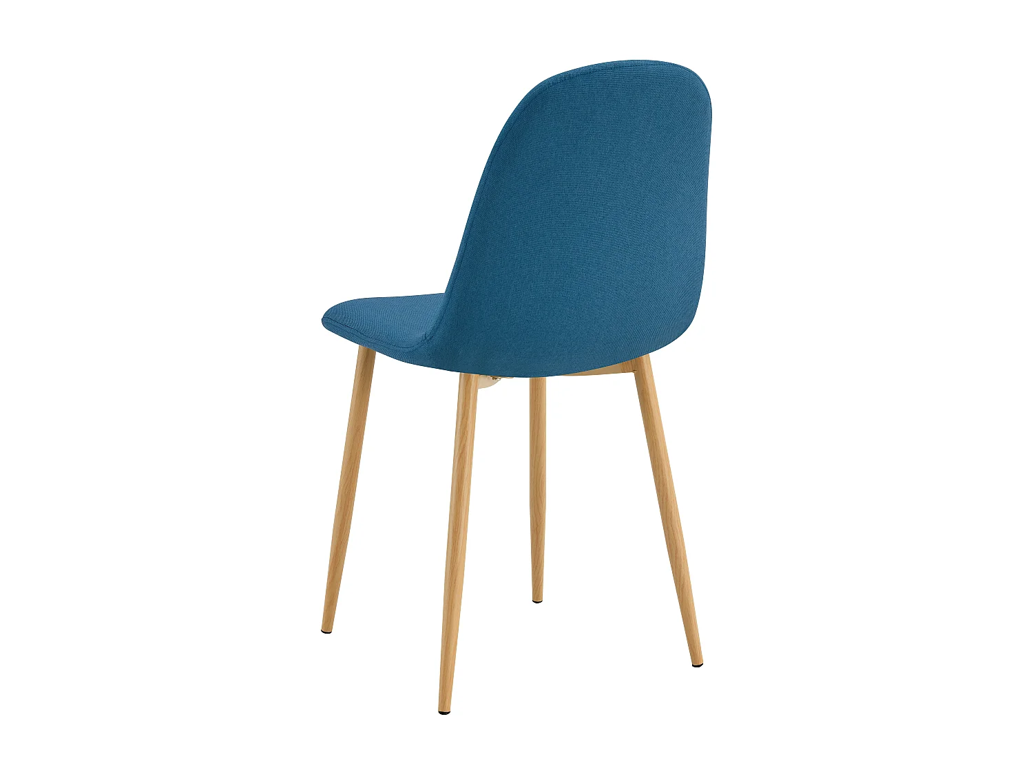 Lot de 2 Chaises SCANDINAVE – Tissu & Pied Métal Effet Bois – 44x54,5x86 cm