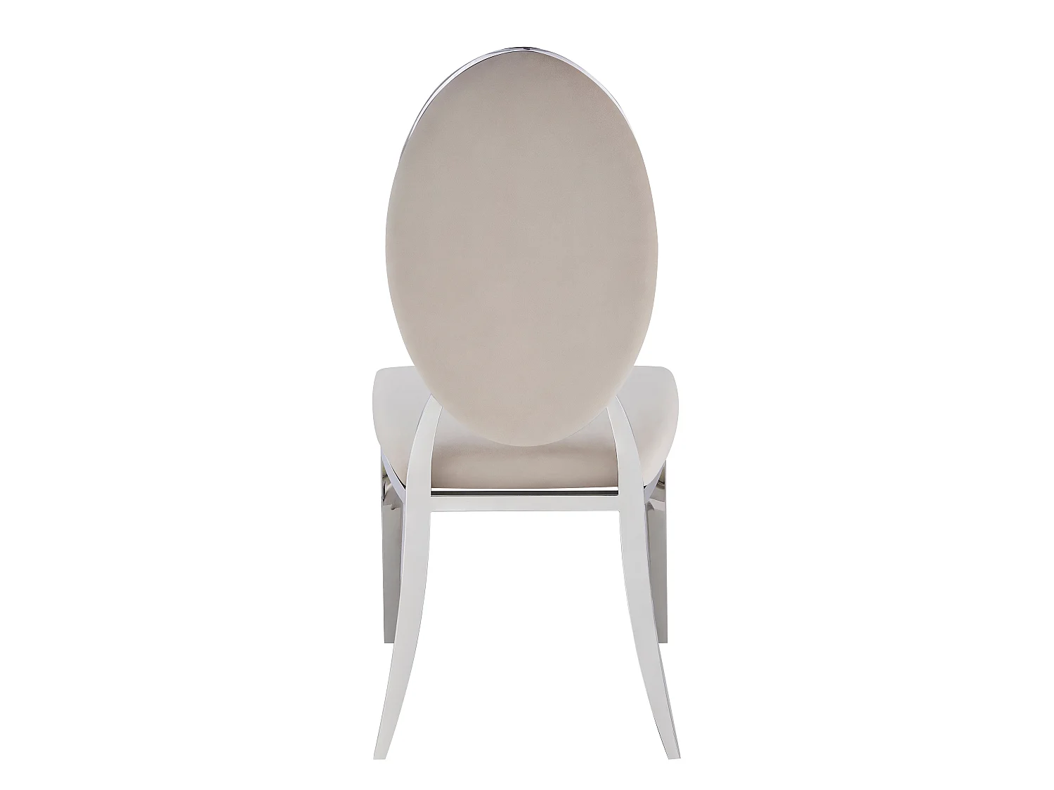 Lot de 4 chaises MEDAILLON capitonnées  chrome et velours Moka