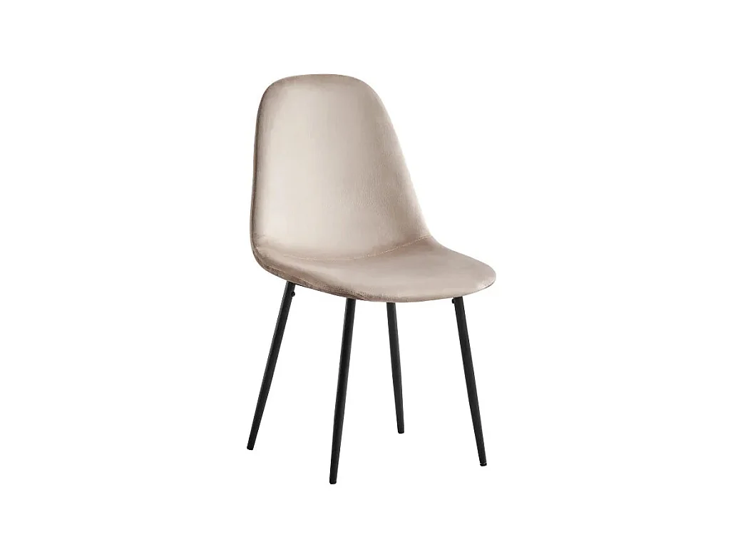 Lot de chaises SCANDINAVE en velours pieds métal noir