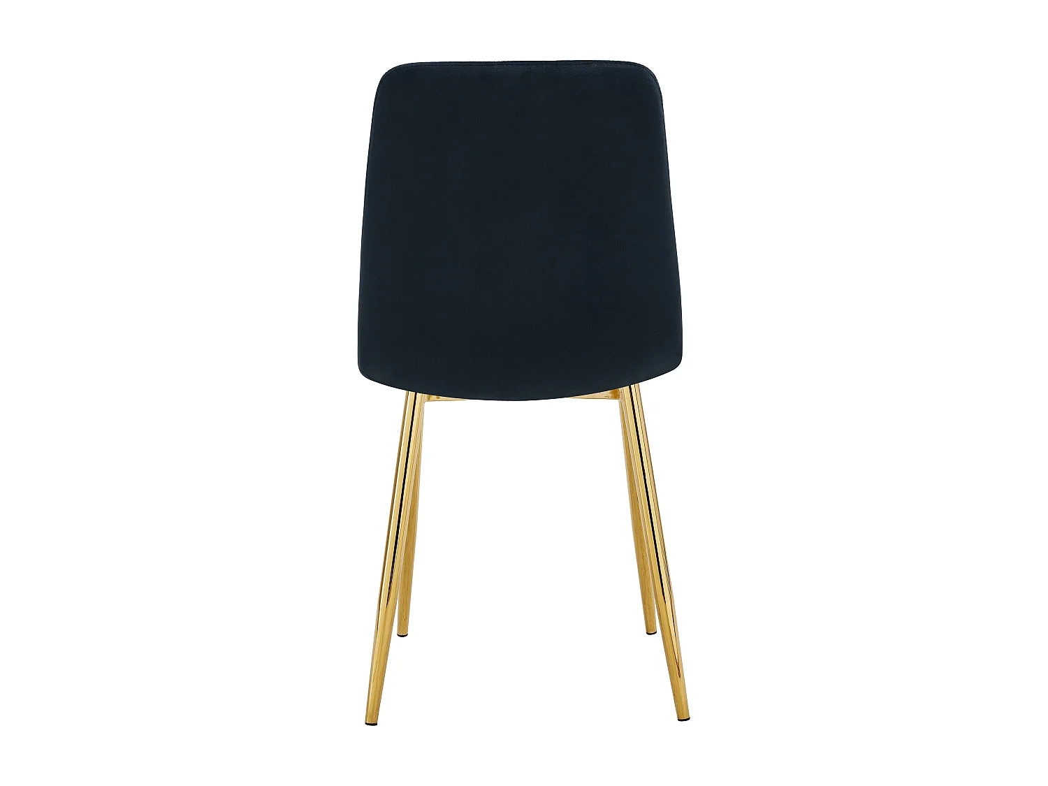 Lot 4 Chaises Salle à Manger Elisa Velours Noir Pieds Gold 42x55x87cm