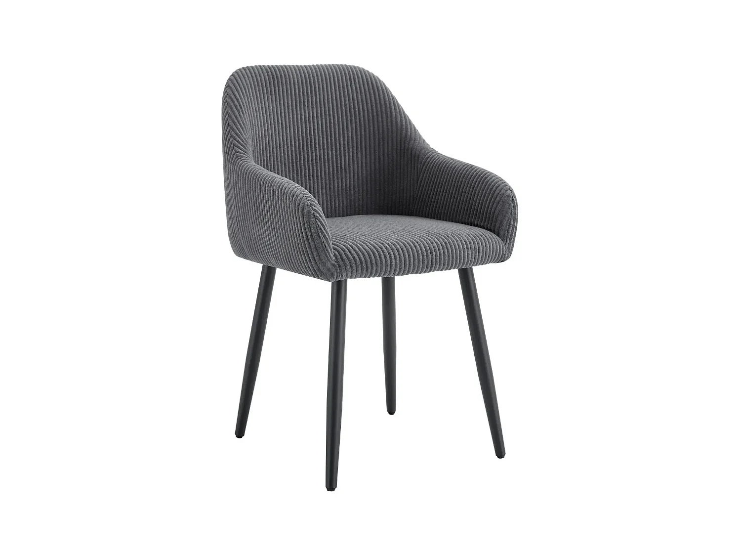 Lot de chaises avec accoudoir PEACH pieds métal noir