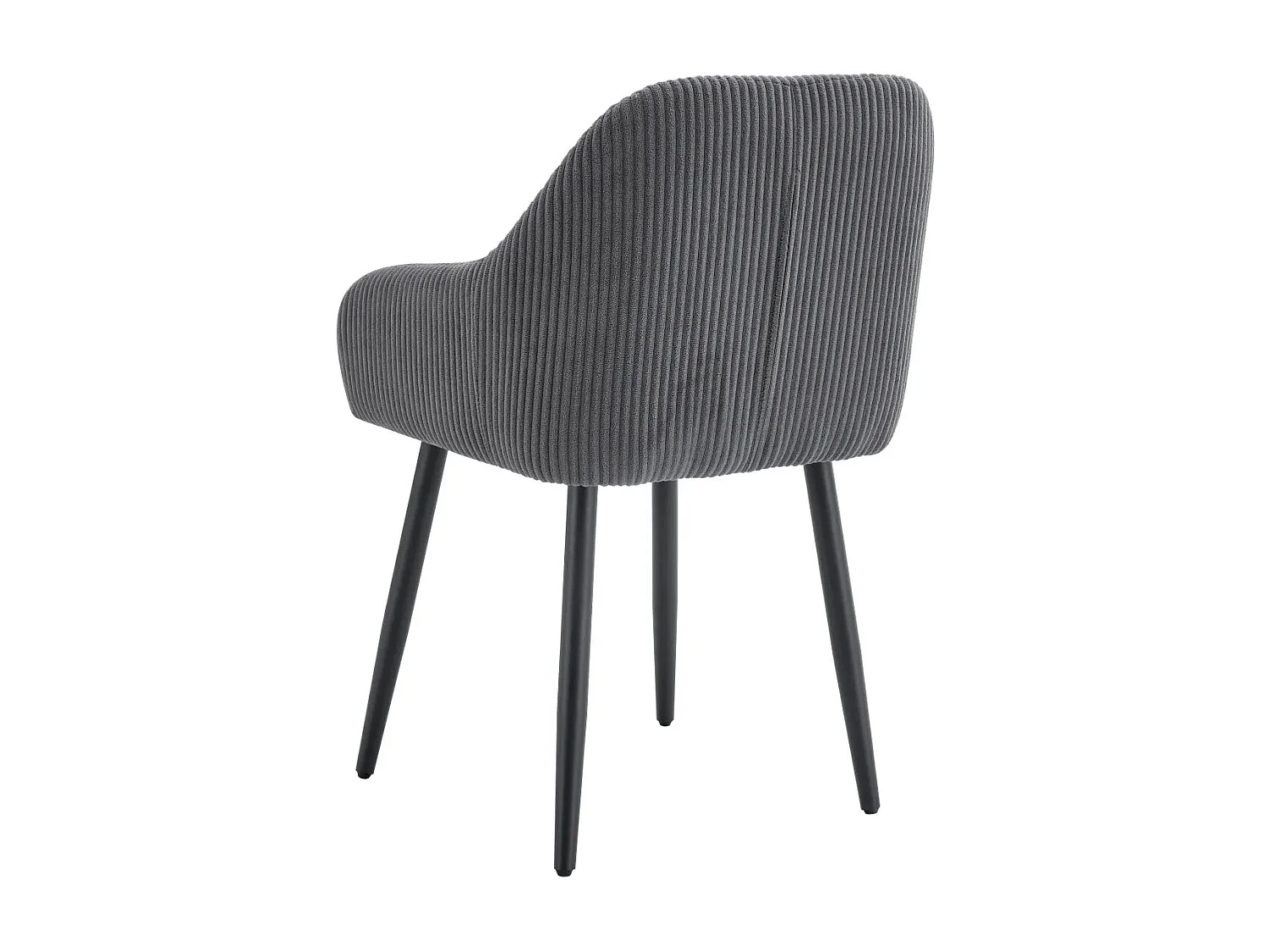 Lot 2 Chaises Salle à Manger Peach Accoudoirs Gris Pieds Métal Noir