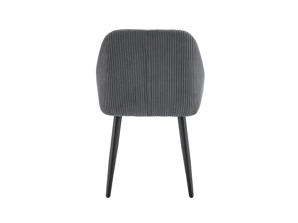 Lot 2 Chaises Salle à Manger Peach Accoudoirs Gris Pieds Métal Noir