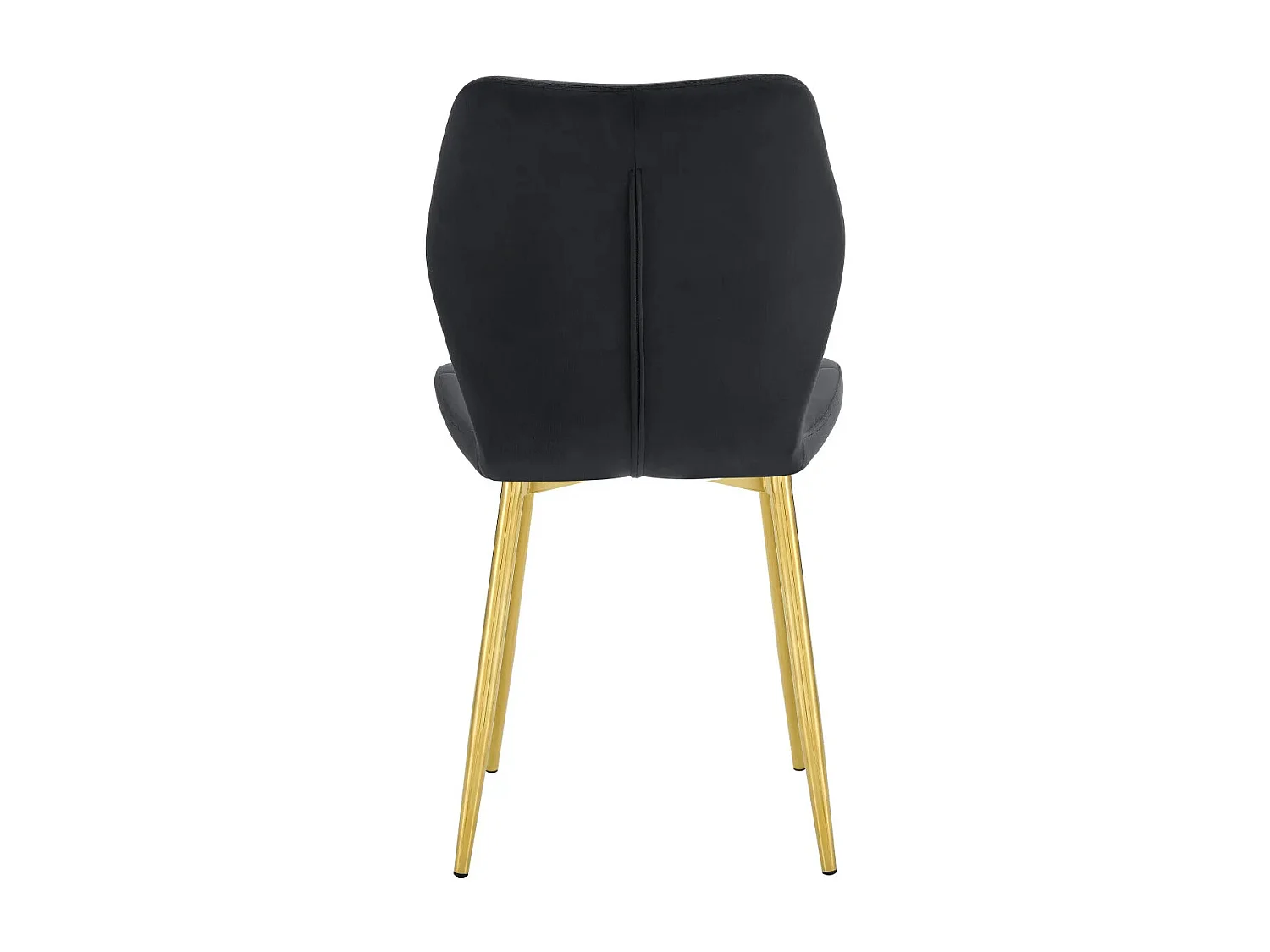 Lot 4 Chaises Salle à Manger Coquillage Velours Noir Pieds Gold 46x58,5x87cm