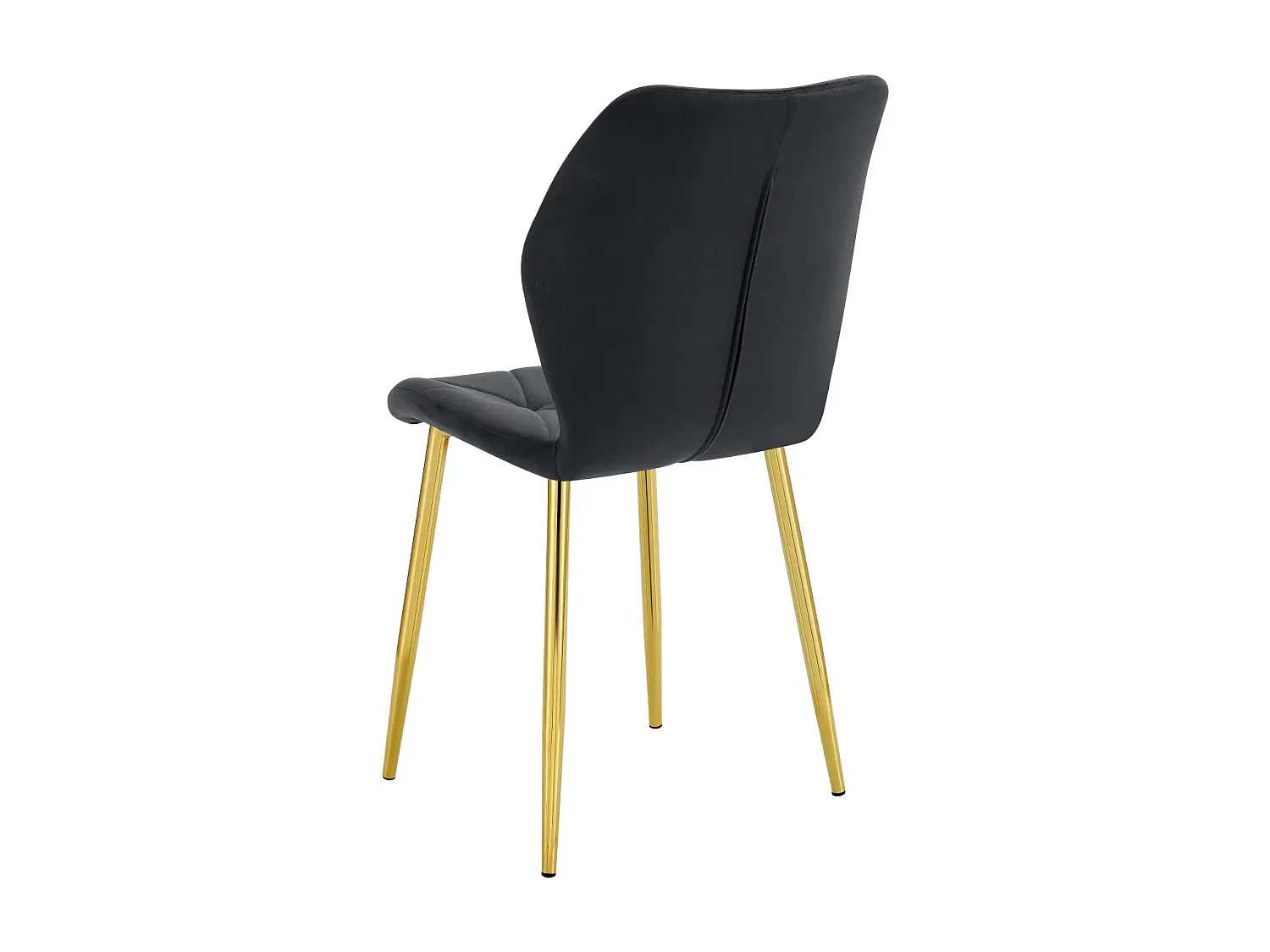 Lot 4 Chaises Salle à Manger Coquillage Velours Noir Pieds Gold 46x58,5x87cm