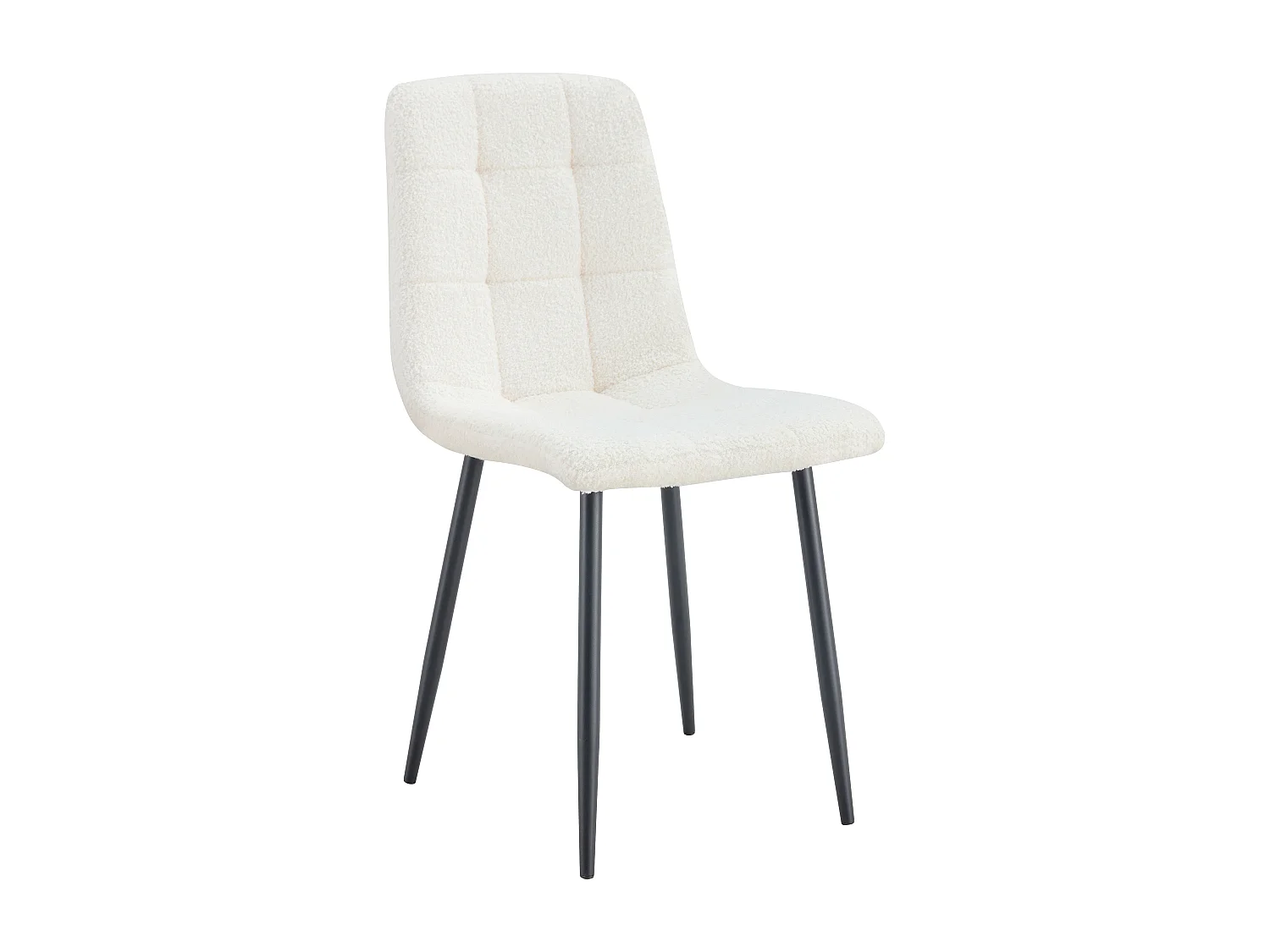 Lot de 4 Chaise ELISA Velours & Pieds Métal Noir 42x55x87 cm