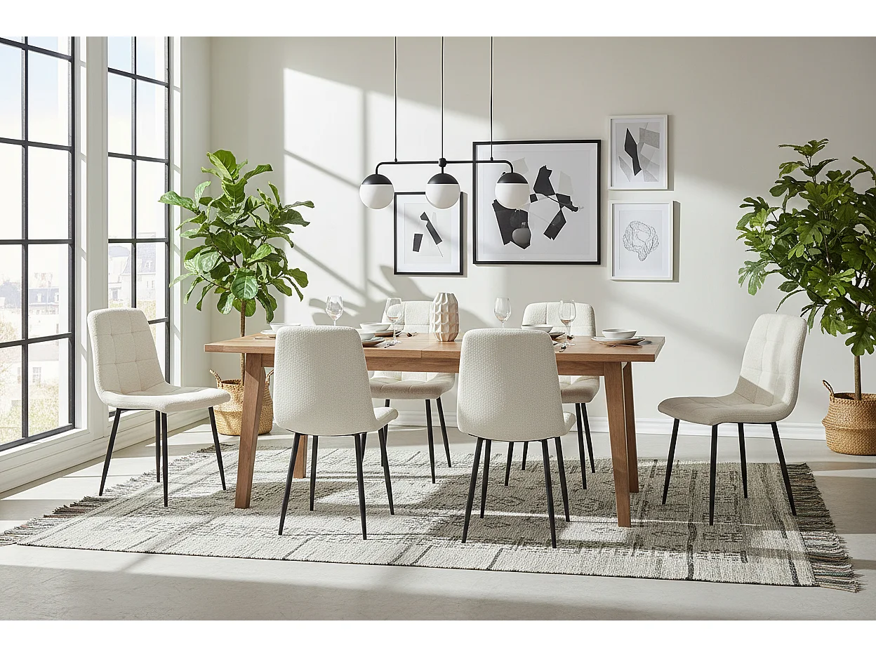 Lot 4 Chaises Salle à Manger Elisa Velours Doudou Pieds Métal Noir 42x55x87cm