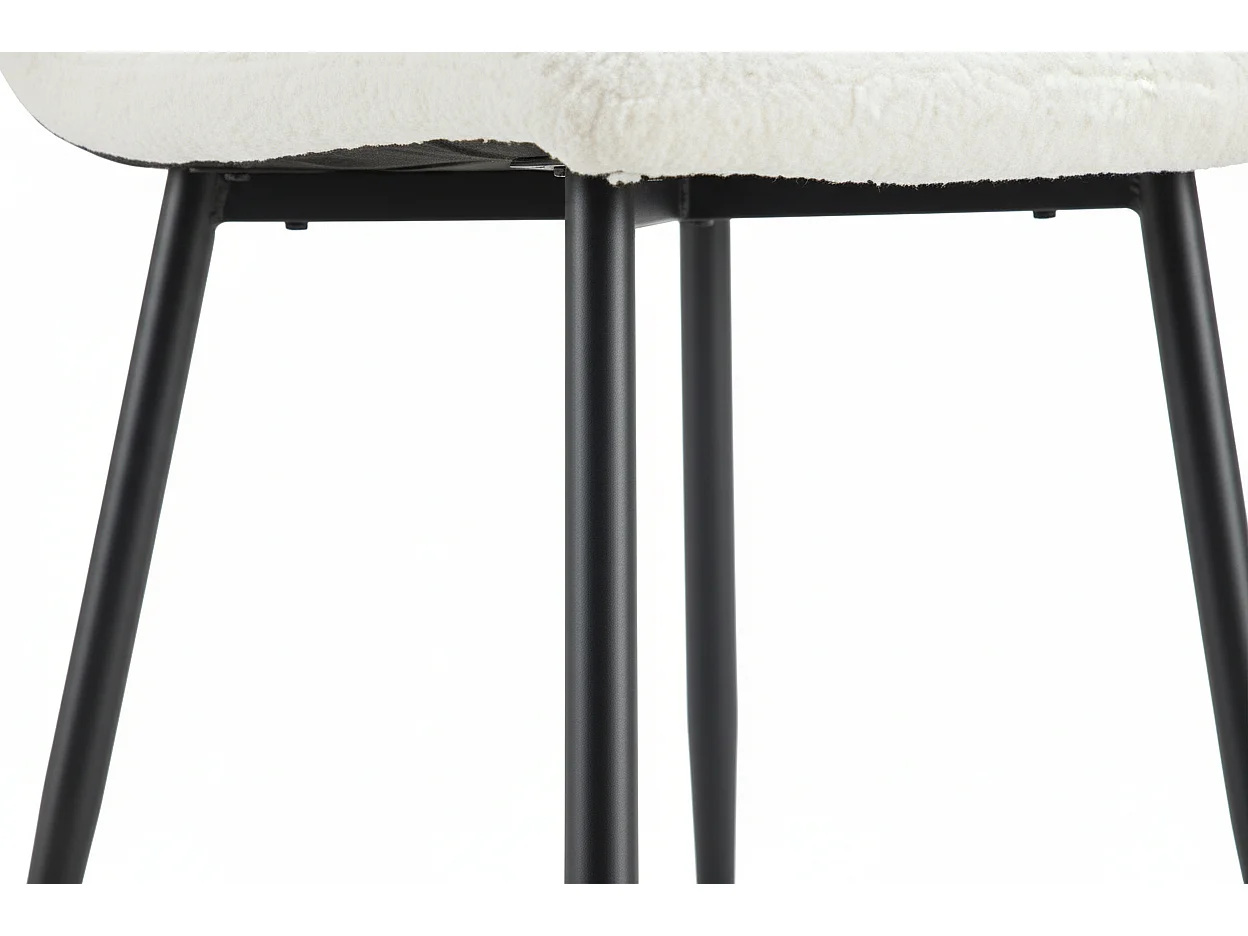 Lot 4 Chaises Salle à Manger Elisa Velours Doudou Pieds Métal Noir 42x55x87cm