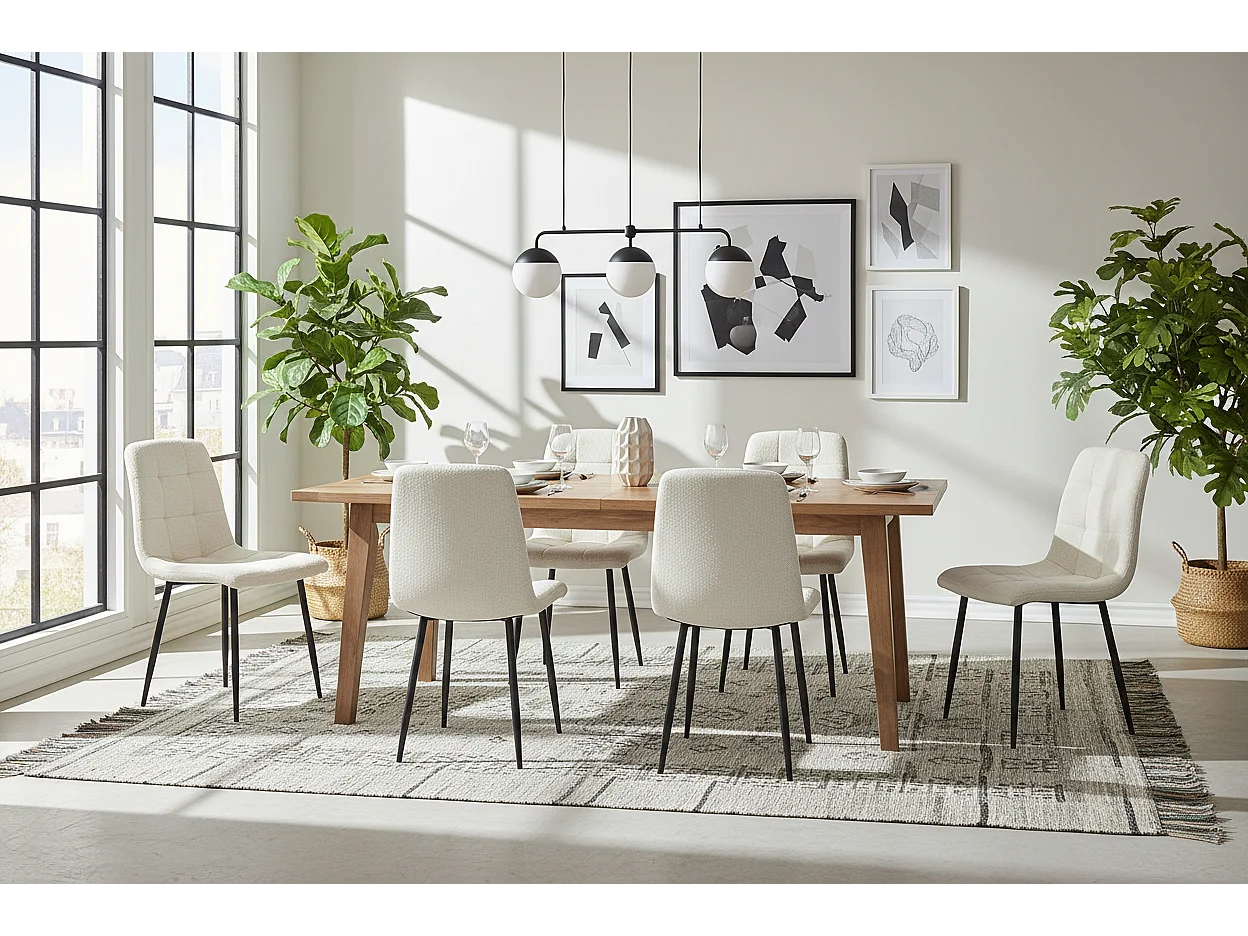 Lot 4 Chaises Salle à Manger Elisa Velours Doudou Pieds Métal Noir 42x55x87cm