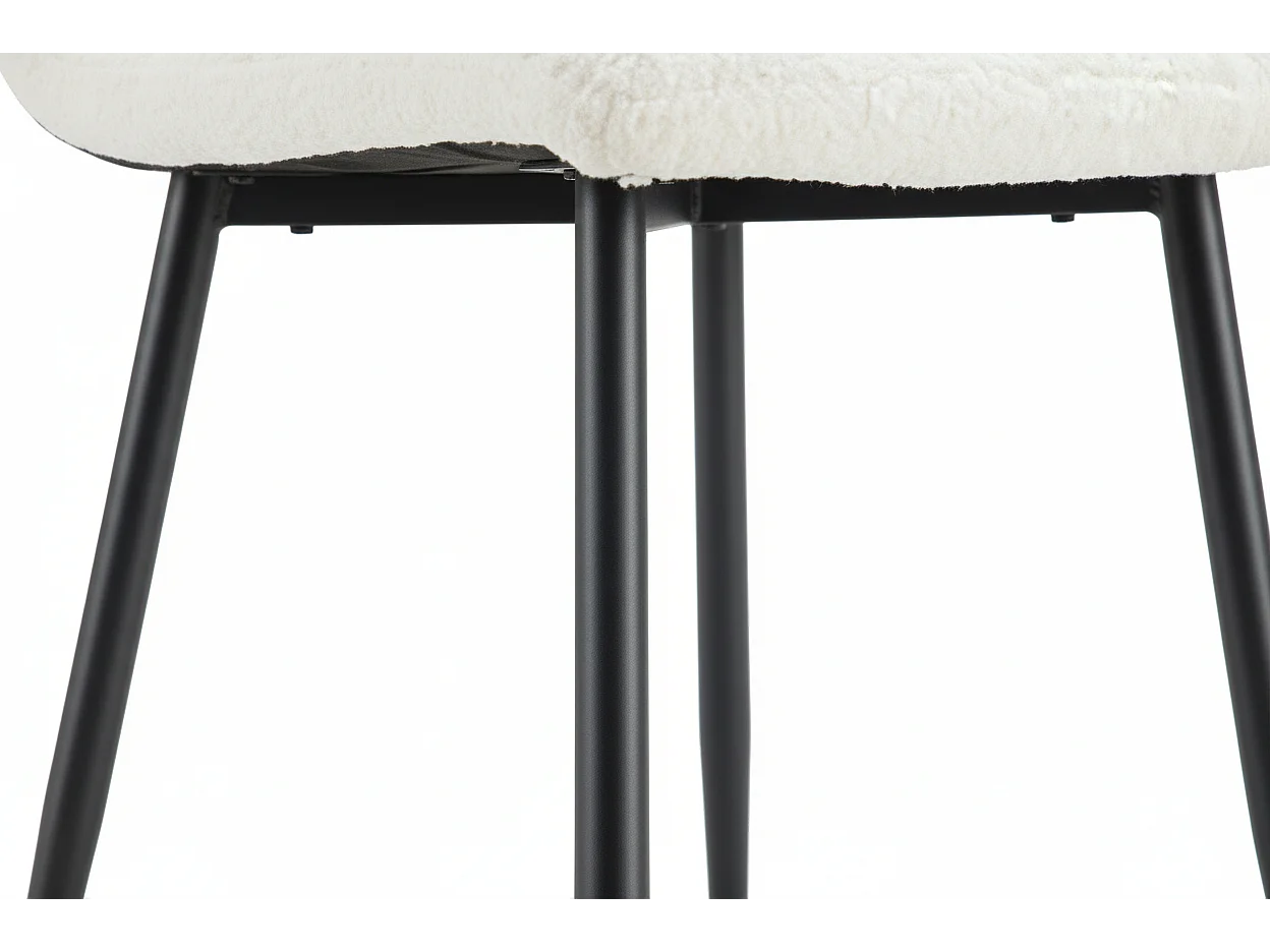 Lot 4 Chaises Salle à Manger Elisa Velours Doudou Pieds Métal Noir 42x55x87cm