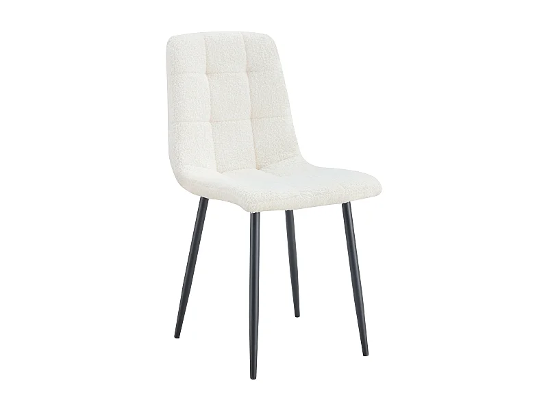 Lot 4 Chaises Salle à Manger Elisa Velours Doudou Pieds Métal Noir 42x55x87cm