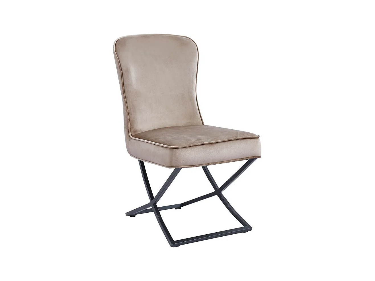 Lot de 4 chaises GABRIELLE Métal noir Velours Capitonné