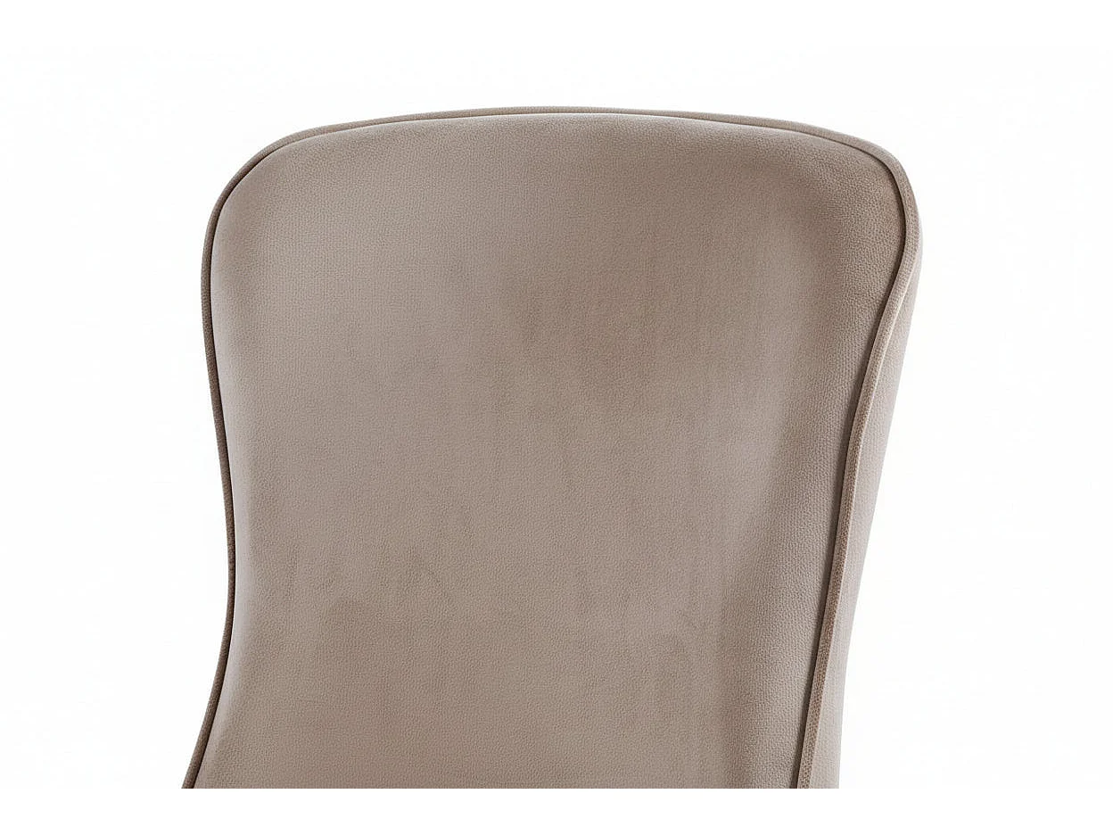 Lot 4 Chaises Salle à Manger Gabrielle Velours Taupe Capitonné Pieds Métal Noir