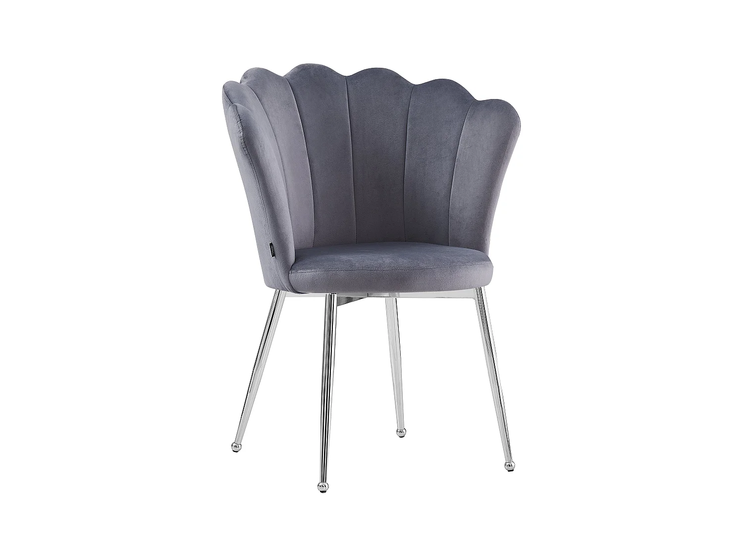 Lot de 2 chaises NYMPHEA pieds Chrome assise Velours Anthracite