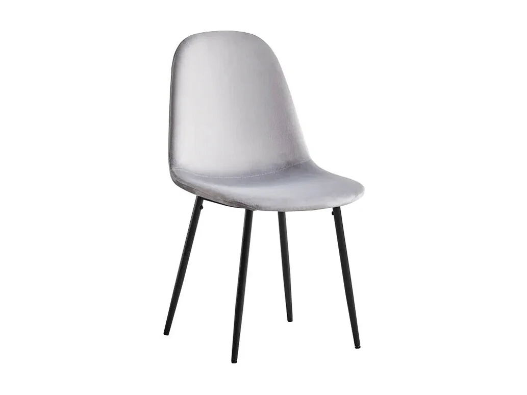 Lot de chaises SCANDINAVE en velours pieds métal noir