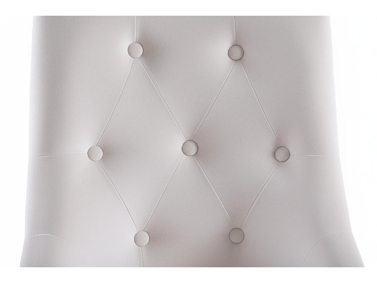 Lot 2 Chaises Salle à Manger Anneau Velours Écru Capitonnées Cloutées Pieds Gold