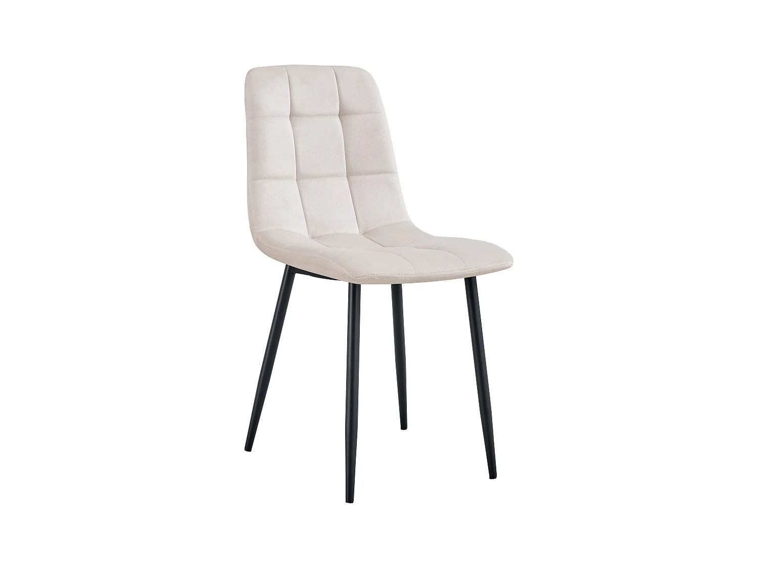 Chaise ELISA Velours & Pieds Métal Noir 42x55x87 cm