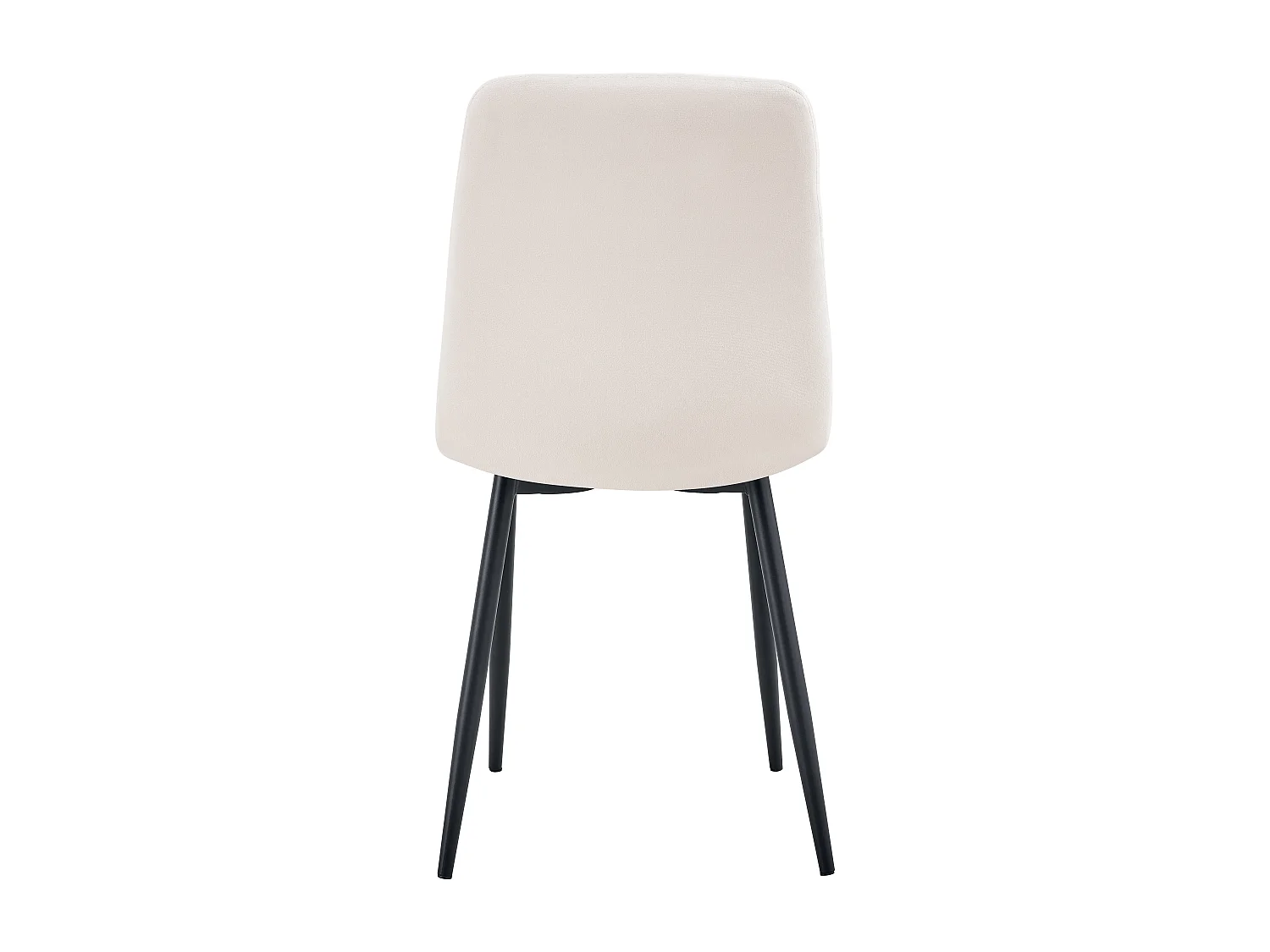 Lot 4 Chaises Salle à Manger Elisa Velours Beige Pieds Métal Noir 42x55x87cm