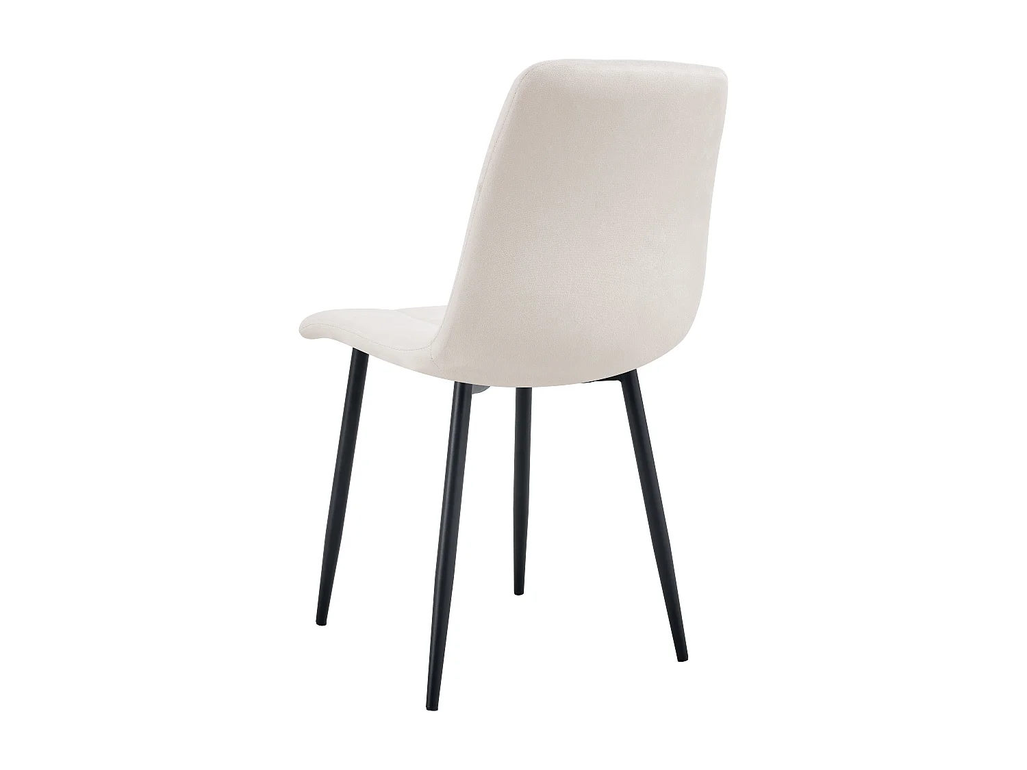 Lot 4 Chaises Salle à Manger Elisa Velours Beige Pieds Métal Noir 42x55x87cm