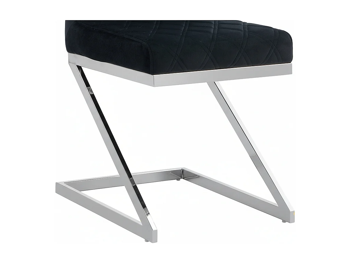 Lot 2 Chaises Salle à Manger Cocomat Velours Noir Pieds Chrome