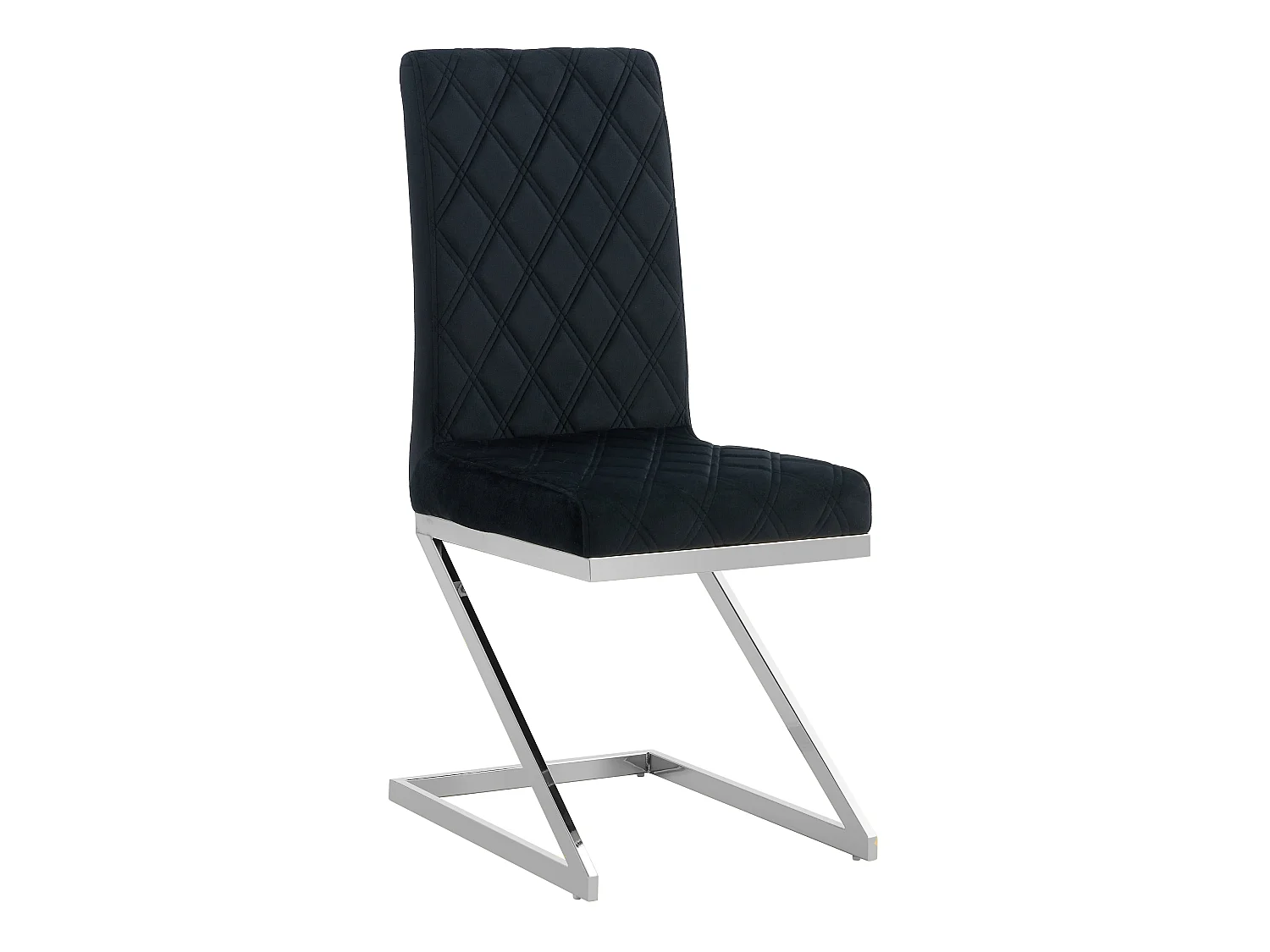 Lot 2 Chaises Salle à Manger Cocomat Velours Noir Pieds Chrome