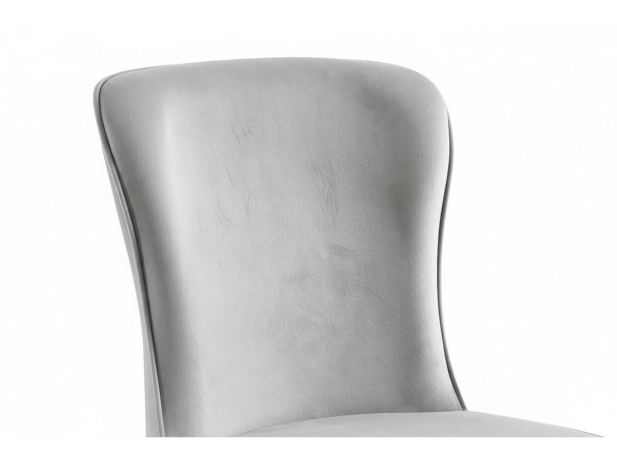 Lot 4 Chaises Salle à Manger Gabrielle Velours Gris Capitonné Pieds Métal Noir