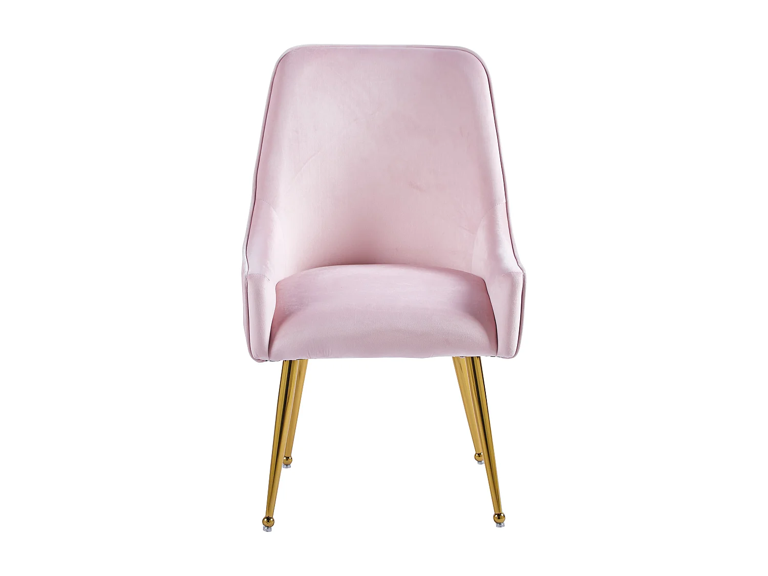 Lot 2 Chaises Salle à Manger Luxury Velours Rose Pieds Gold 56x58x93cm