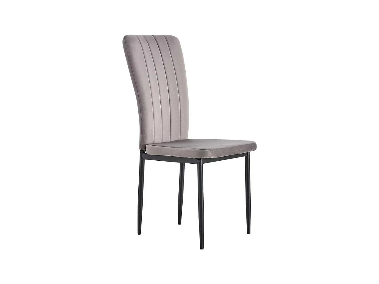 Lot de 4 chaises PONY assise velours pieds métal