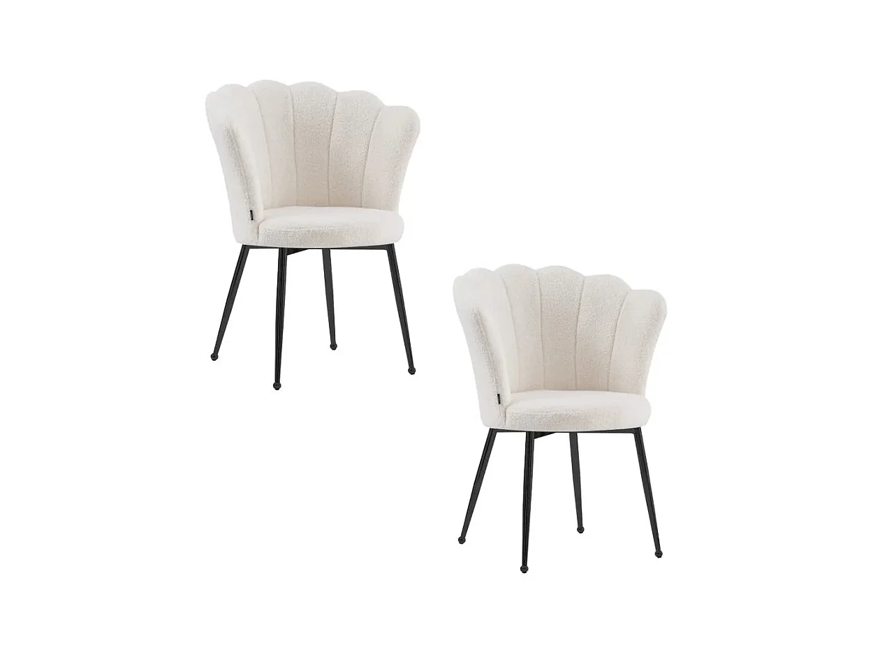 Lot de chaises NYMPHEA pieds métal noir assise Velours