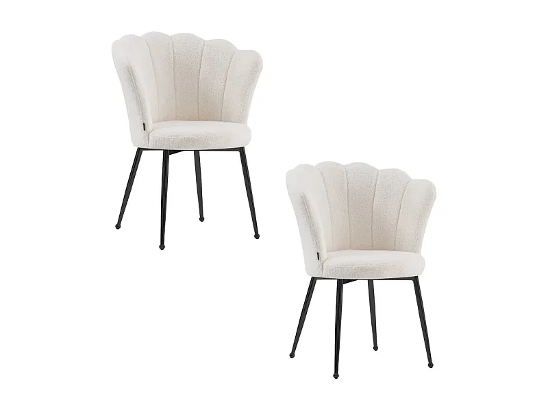 Lot de 2 chaises NYMPHEA pieds métal noir assise Velours