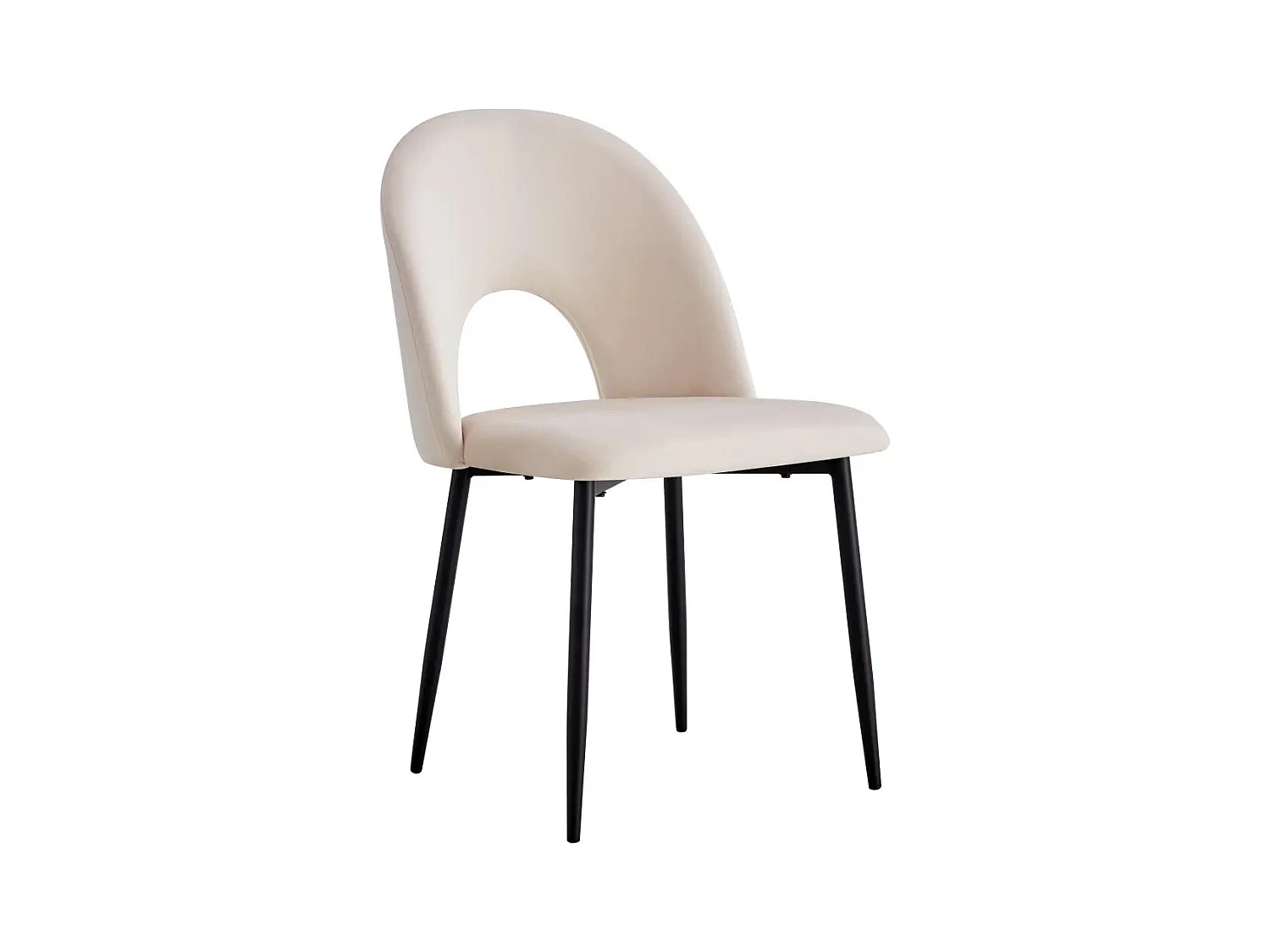 Lot de chaises TEDDY métal noir velours