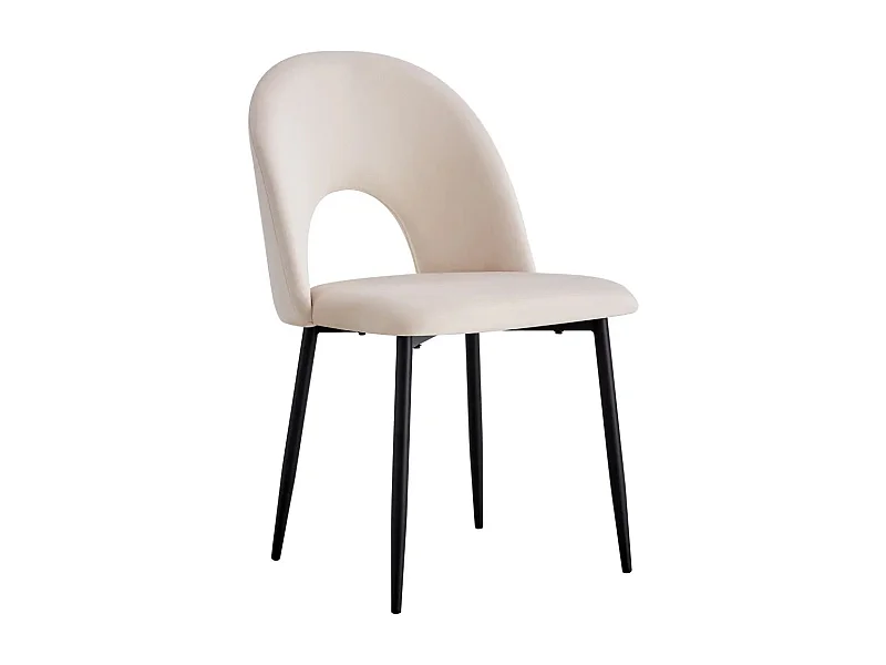 Lot de 2 chaises TEDDY métal noir velours